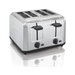Brushed Stainless Steel 4-Slice Toaster w/ Extra Wide Slots