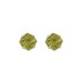 Sterling Silver 5mm Round Genuine Peridot Openwork Stud Earring