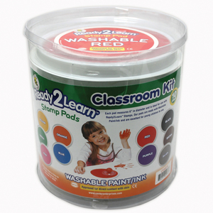 Center Enterprises Jumbo Circular Washable Paint/Ink Pad, Classroom Kit, 10 Colors