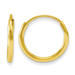 14k Yellow Gold Endless Hoop Childrens Earrings - Measures 10x10mm