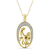 White Diamond Accent 14kt Gold Over Silver Mom & Child Pendant
