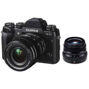 X-T1 Mirrorless Digital Camera with 18-55mm and 35mm Lenses Kit (Black)