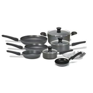 Initiatives Total Non-Stick 10-Piece Cookware Set plus One Egg Wonder - Gray