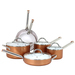 10pc Forged Aluminum Cookware Set Copper Finish