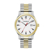 Mens Silver and Gold-Tone Comfort-Fit Watch White Dial