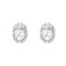 Sterling silver 6x4mm oval white topaz gemstones with diamond accent studs