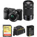 Alpha a6000 Mirrorless Digital Camera with 16-50mm and 55-210mm Lenses with Free Accessories Kit (Black)