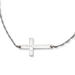 Sterling Silver Large Diamond-cut Sideways Cross Necklace - 18 Inch
