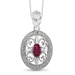 JewelonFire 1/2 Carat T.G.W. Ruby And White Diamond Accent Sterling Silver Pendant