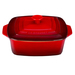 2.75Qt. Covered Stoneware Square Casserole Cherry