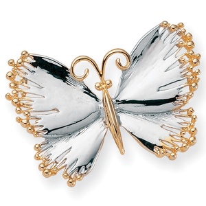 PalmBeach Jewelry Silvertone Two-Tone Butterfly Pin/Brooch