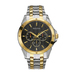 Mens Two-Tone Stainless Steel Watch Black Dial