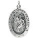 Sterling Silver St. Christopher Medal Pendant - 21mm x 13mm