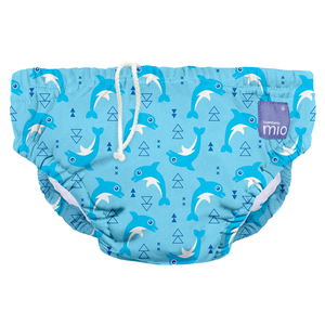 Bambino Mio Reusable Swim Diaper, Dolphin, Medium (6-12 Months)