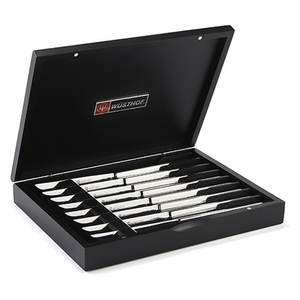 8pc Stainless Steel Steak Knife Set w/ Black Chest Box