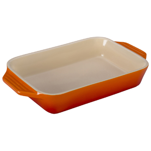 1.8 Qt. Rectangular Stoneware Dish Flame