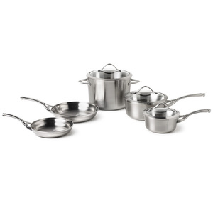 Contemporary Stainless Steel 8 pc Cookware Set