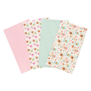 Trend Lab Elephants and Owls 4 Pack Flannel Burp Cloth Set