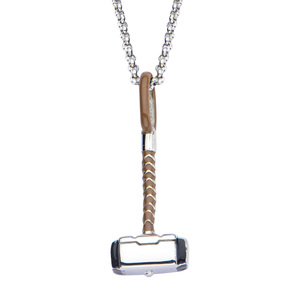 Marvel Women's Stainless Steel  Thor Hammer Pendant, 18"