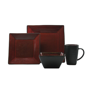 Adriatic 16pc Dinnerware Set Red