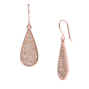 Pave Teardrop Earrings Rose Gold