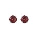 Sterling Silver 5mm Round Genuine Garnet Openwork Stud Earring