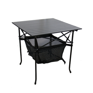Ore International 27.25 Inch Aluminum Roll Slate Graphite Grey Adult Table with Storage