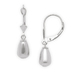 14k White Gold Pear Drop Leverback Earrings - Measures 27x6mm