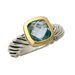 Cushion Cut Blue Topaz & 18k Ring Size 7