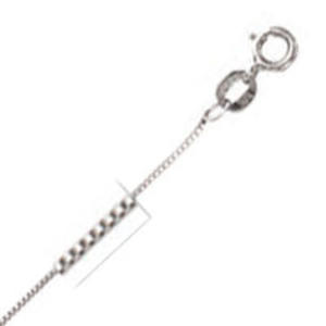 10k White Gold 20" 0.7mm Box Chain Necklace - O Ring Clasp