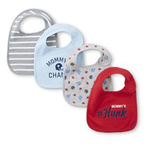 Little Wonders Infant Boys' 4-Pack Bibs - Football