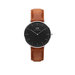Classic Black Durham 36mm Silver Case w/ Light Brown Leather Strap