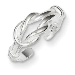 Sterling Silver Love Knot Adjustable Toe Ring