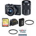EOS M100 Mirrorless Digital Camera with 15-45mm and 55-200mm Lenses Deluxe Kit (Black)