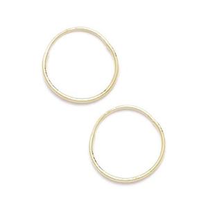 14k Yellow Gold 10mm Endless Round Hoop Earrings