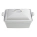 2.5qt Stoneware Covered Square Casserole White