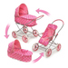 Badger Basket Pink w/White Polka Dots 3-in-1 Pram/Carrier/Stroller