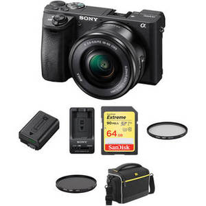 a6500 Mirrorless Digital Camera with 16-50mm Lens Premium Kit