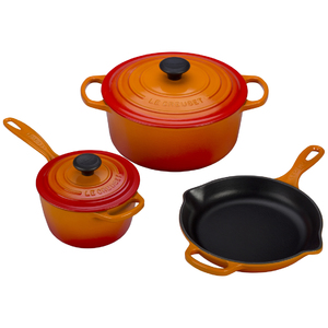 5pc Cast Iron Cookware Set Flame