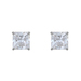 14K White Gold 6mm Princess Cut Cubic Zirconia Stud Earrings