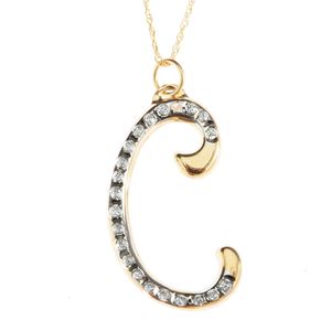 Diamond Fascination 14k Yellow Gold Diamond Accent "C" Pendant