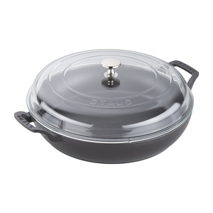 3.5qt Cast Iron Braiser w/ Glass Lid Black Matte
