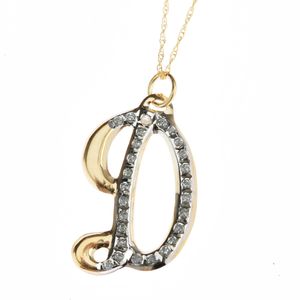 Diamond Fascination 14k Yellow Gold Diamond Accent "D" Pendant