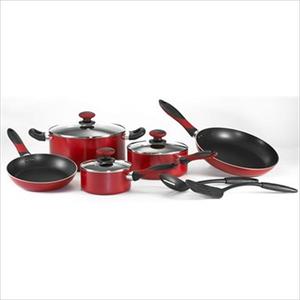 Mirro Get A Grip 10-Piece Cookware Set - Red