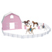 New-Ray Pink Barn Horse Set