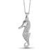 JewelonFire White Diamond Accent Sterling Silver See Horse Pendant