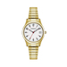 Ladies Gold-Tone Stainless Steel Comfort-Fit Watch White Dial