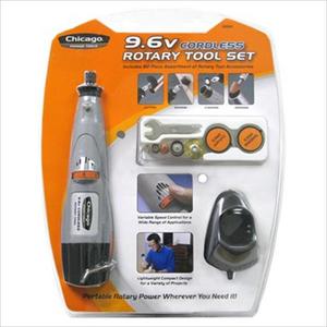 Chicago Power Tool 9.6 Cordless Rotary Tool Set