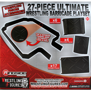 WWE 27-Piece Ultimate Wrestling Barricade Playset - Ringside Collectibles Exclusive Toy Wrestling Action Figure Playset