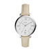 Ladies Jacqueline Beige Leather Strap Watch White Dial